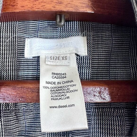 Y2K Diesel Utility Cargo Plaid Mini Dress Size XS - Picture 5 of 10